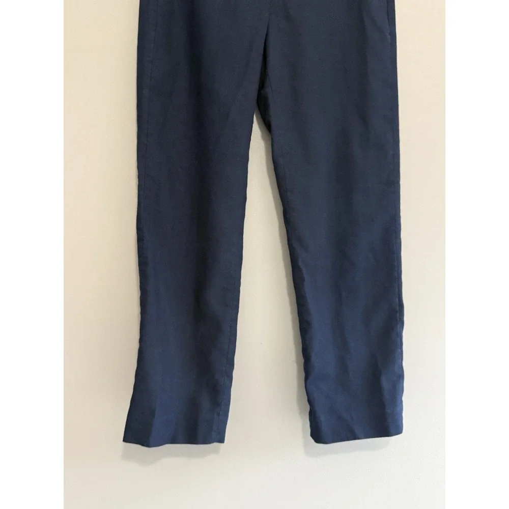 J. Crew Kate Linen Blend‎ Pants Trousers Straight Career Navy Blue Nautical Sz 2 - Picture 7 of 16